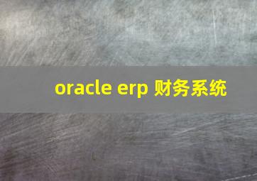 oracle erp 财务系统